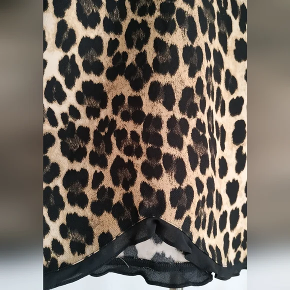 Zara Ruffled Print Leopard Print Top - Picture 9 of 11